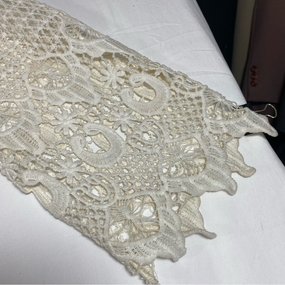 Cato Boho Crochet Open Cardigan Cream Sz 18-20 Bell Long Sleeves Open Sa… - Picture 5 of 11
